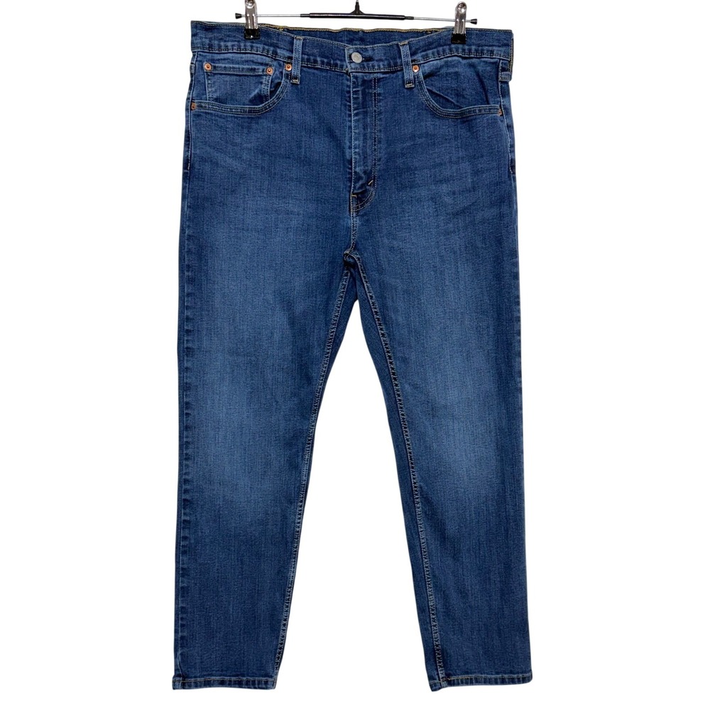 Levis 502 Jeans Mens Measure 37X29 Tag 38x30 Blue Denim Regular Tapered Stretch